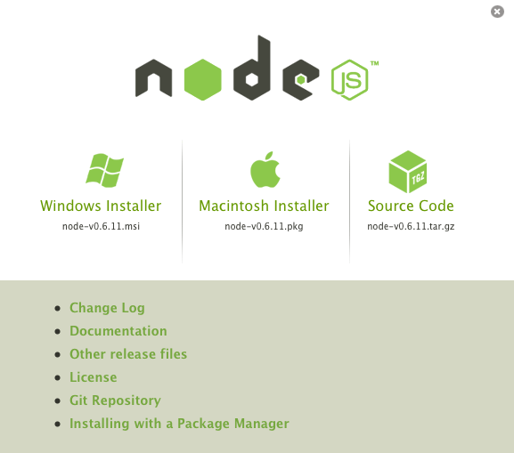 Как установить node js на mac os