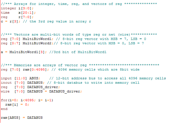 verilog vector assignment