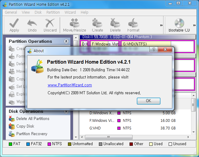 Partition Wizard Home Edition - 무료 파티션 관리 프로그램 - snoopybox