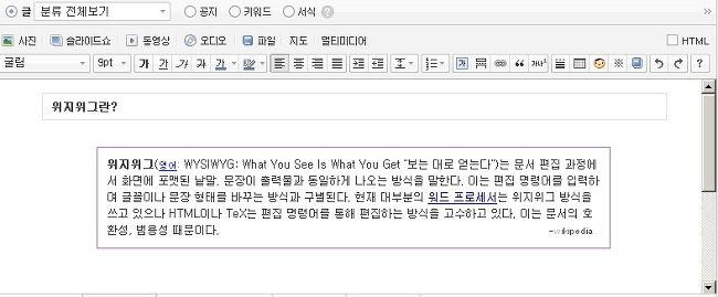 블로니 [Blog & Money], 블로그 초보 탈출부터 수익창출까지 :: WYSIWYG? 위지위그란?
