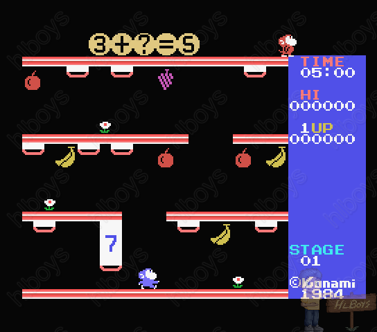 MSX] 몽키 아카데미 - Monkey Academy, 산수 공부 - モン太君の