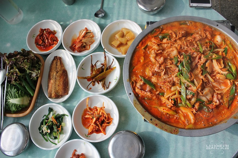 안동맛집 남선휴게소식당 8찬 주물럭이 7천원
