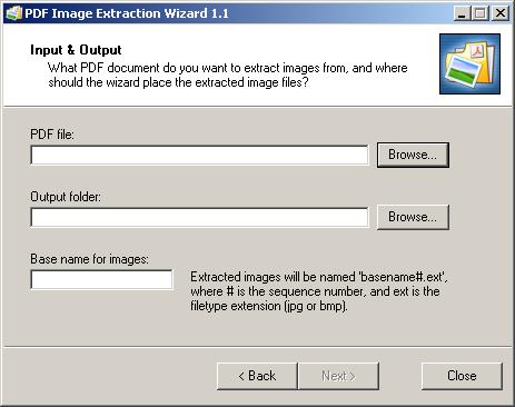 Pdf image extraction wizard