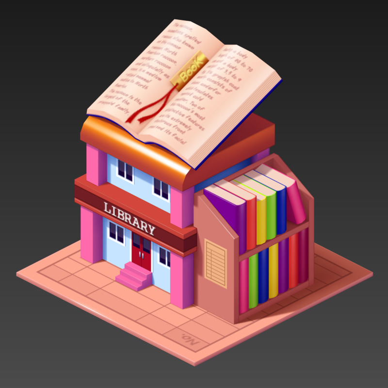 외주 제작한 게임용 귀여운 것들(3D)-78. 도서관 - Hoo's...