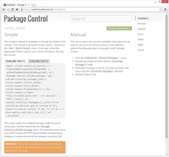 Sublime text 3 package control не устанавливается