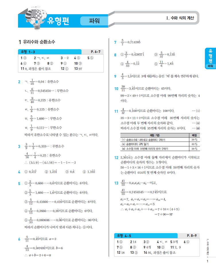 개념플러스유형 개념편 2-1 답지 올려요 :: 인생자극 공부자극 