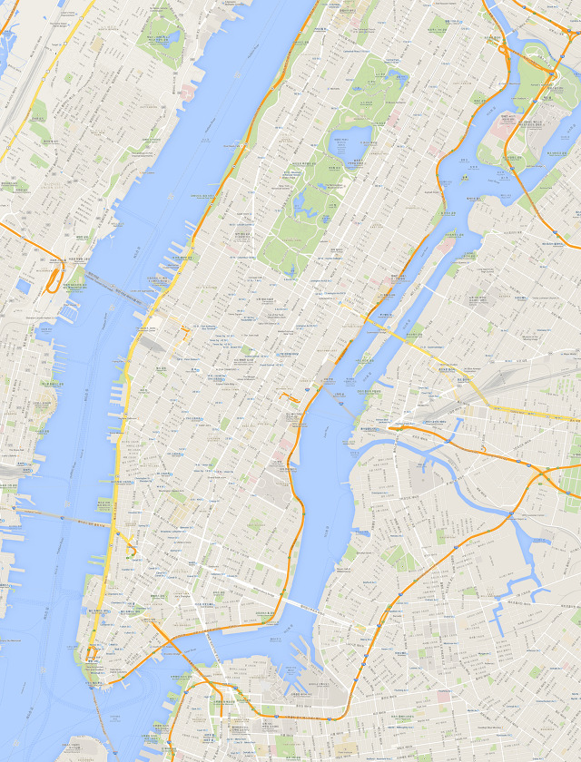 뉴욕 맨해튼(Manhattan, New York City) 구글맵 여행 지도