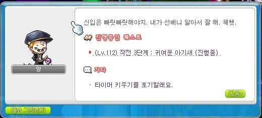 메이플 스토리 작전 3단계 귀여운 아기새