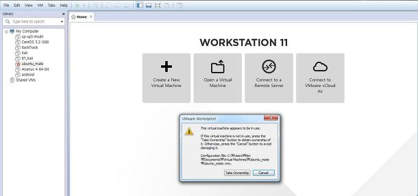 Vmware take ownership не запускается
