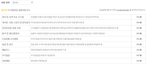 쉐보레 온라인 사용설명서