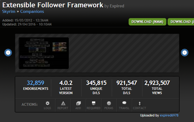 스카이림 모드 소개 - Extensible Follower Framework (EFF)