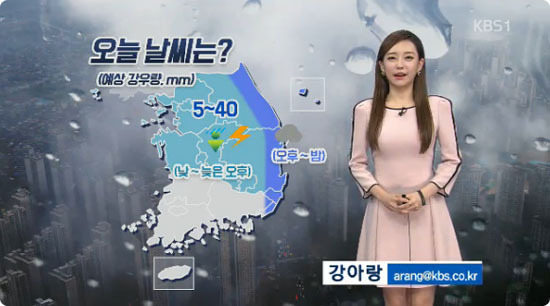 2016.09.08 KBS일기예보 내륙 소나기,밤부터 서쪽 미세먼지 농도 ...