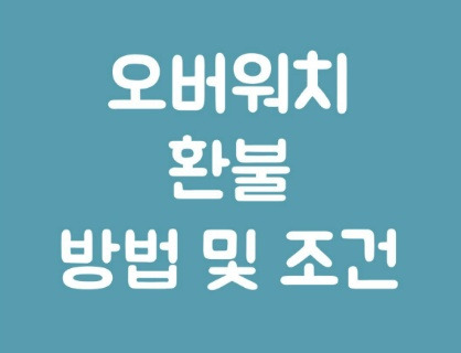 초간단 오버워치 환불 방법 및 조건 :: 윤들윤들의 뇌