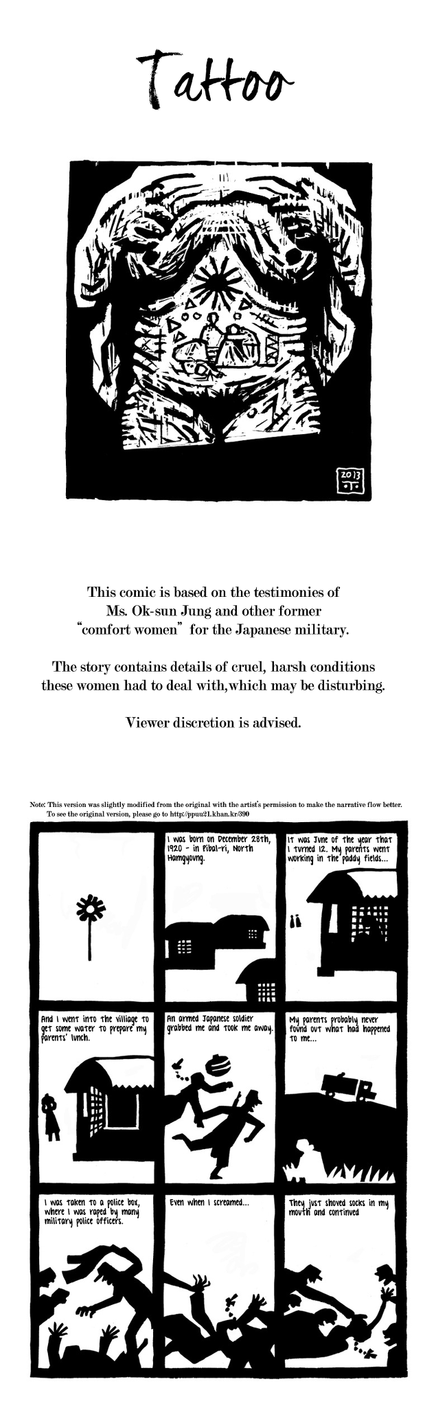 A Story Of A Comfort Woman Tattoo English Translation
