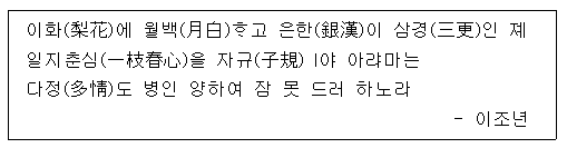 이화에 월백하고/이조년/고시조-이해와 감상_by황소걸음