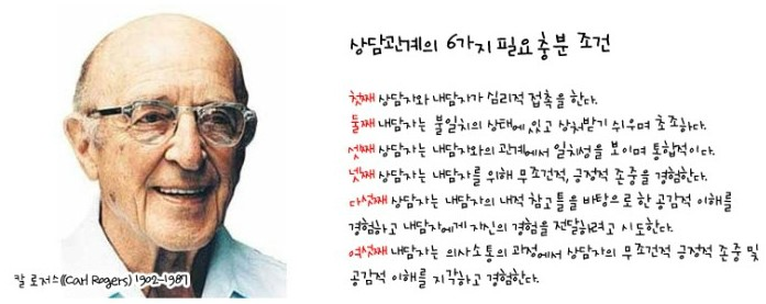 인간중심 상담관계의 핵심조건 3가지