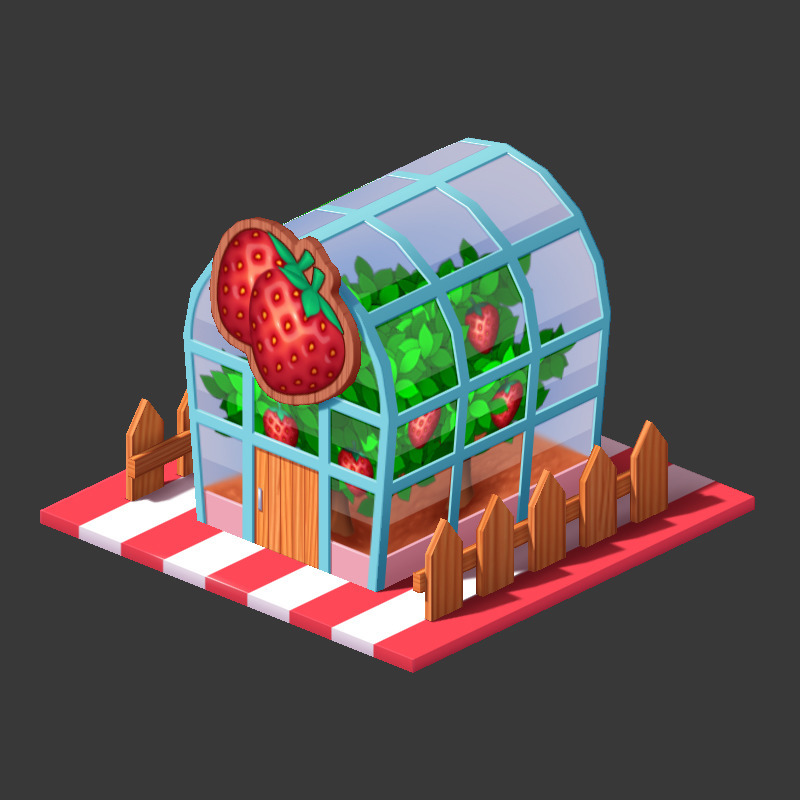 외주 제작한 게임용 귀여운 것들(3D)-38. 딸기 하우스 - Hoo's...