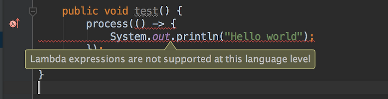 [ide] intellij 에서 Java “lambda expressions not supported at this ...