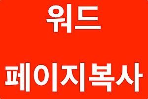 워드 페이지 복사 tip