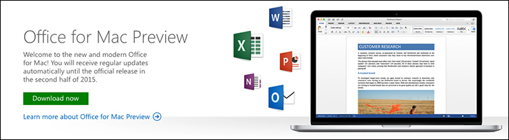 맥(Mac)용 마이크로소프트 오피스 2016 프리뷰 무료! MS Office 2016 시험판 다운로드