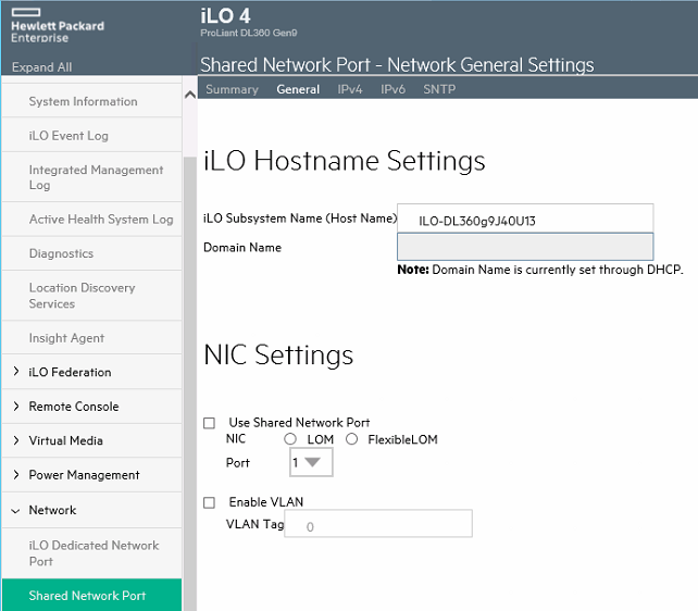How to use iLO Shared Network Port(SNP) feature