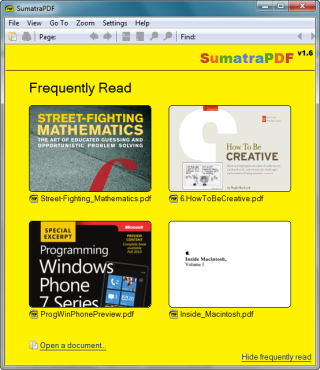 Sumatra PDF - 작고 가벼운 무설치 PDF 뷰어 - Nightly
