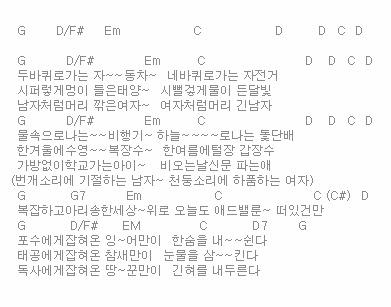 k의 코드 악보나라 :: k의 코드 악보나라-김광석 두바퀴로 가는 자동차 코드 악보