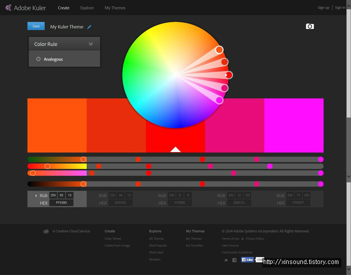 색감 사이트 어도비 쿨러(adobe kuler) 둘러보기 및 사용방법!