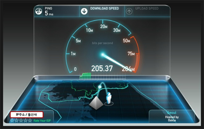 인터넷 속도 / 핑 테스트 측정 사이트 (No ActiveX)