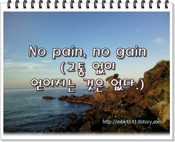 영어속담과 삶의 이야기16-No pain, no gain.(고통 없이 얻어지는 것은 없다.)