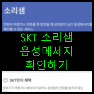 SKT소리샘 음성메세지 확인하기 (비밀번호, 보관기간)