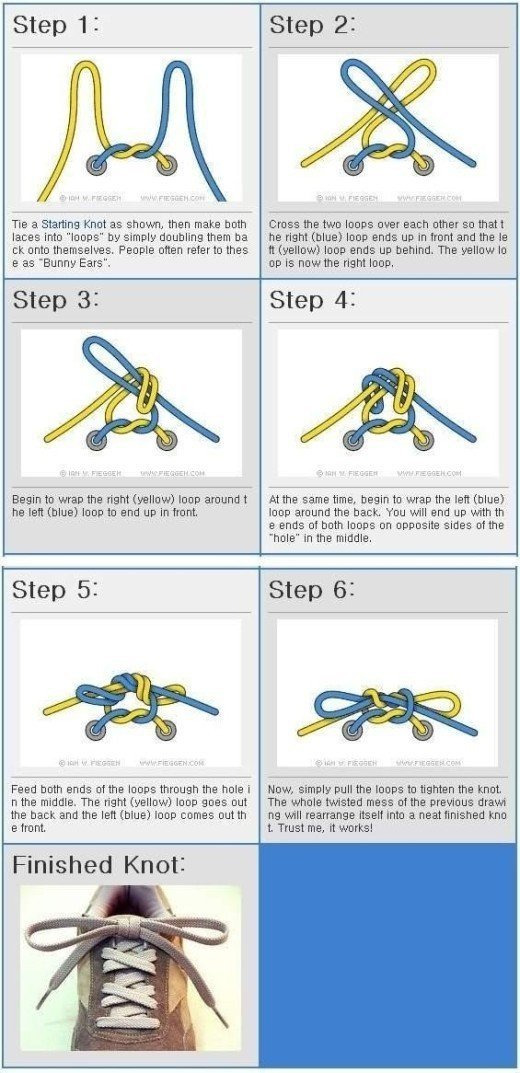 운동화/신발 끈 안 풀리게 묶는 법.