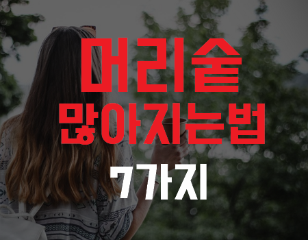 머리숱 많아지는법 7가지 방법, 노력하면 된다.