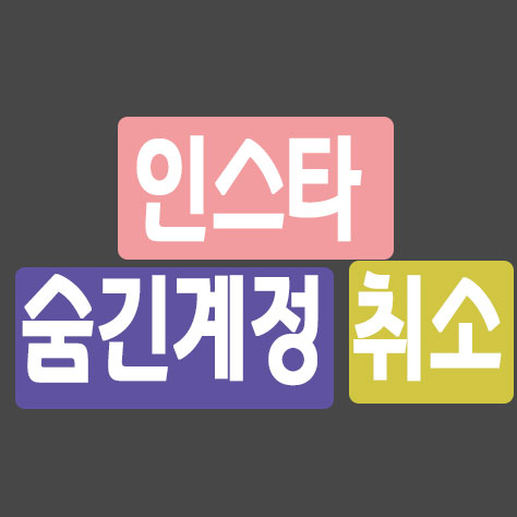 인스타 숨긴계정 취소 - 포히드너 IT세상