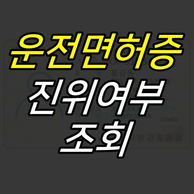 52G :: 운전면허증 진위여부조회 서비스 확인 방법