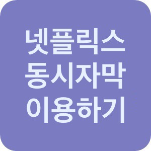 넷플릭스 동시자막 보는방법 (통합자막)