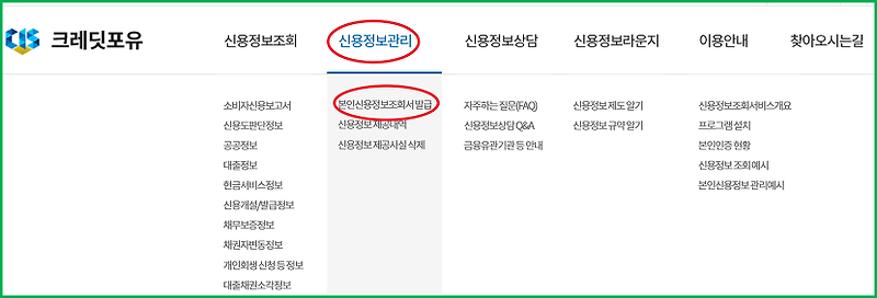 신용정보 조회서 발급 방법