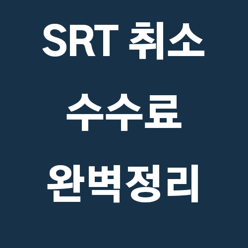 srt 취소 수수료 완벽정리