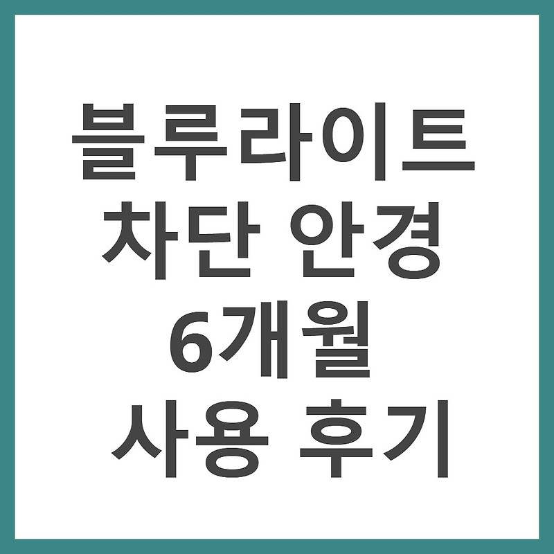 블루라이트 차단안경 6개월 사용 후기! 강력추천!