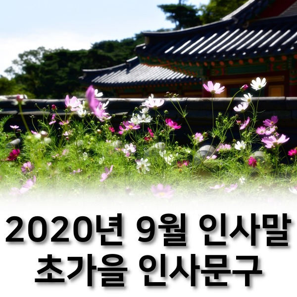 2020년 9월 인사말, 초가을 인사문구 모음