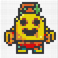 브롤스타즈 로보 스파이크 펄러비즈 도안 / brawl stars robo spike perler beads