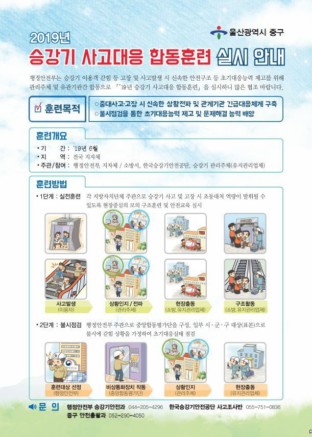 2019년 승강기 사고대응 합동훈련