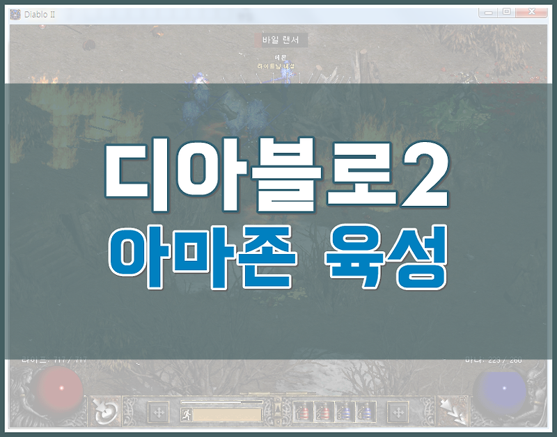 디아블로2 아마존 육성법! 활아마 스킬과 스텟