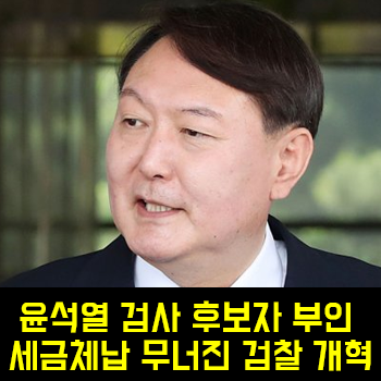 윤석열 검사 후보자 부인 세금체납 무너진 검찰 개혁