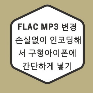 flac mp3 변경 손실없이 인코딩해서 구형아이폰에 간단하게 넣기