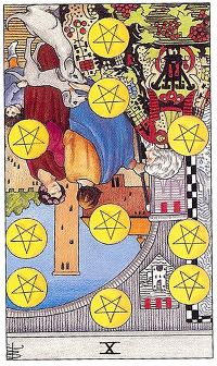 [마이너/펜타클/정방향/역방향] TEN OF PENTACLES (펜타클 10번) 해석 및 풀이