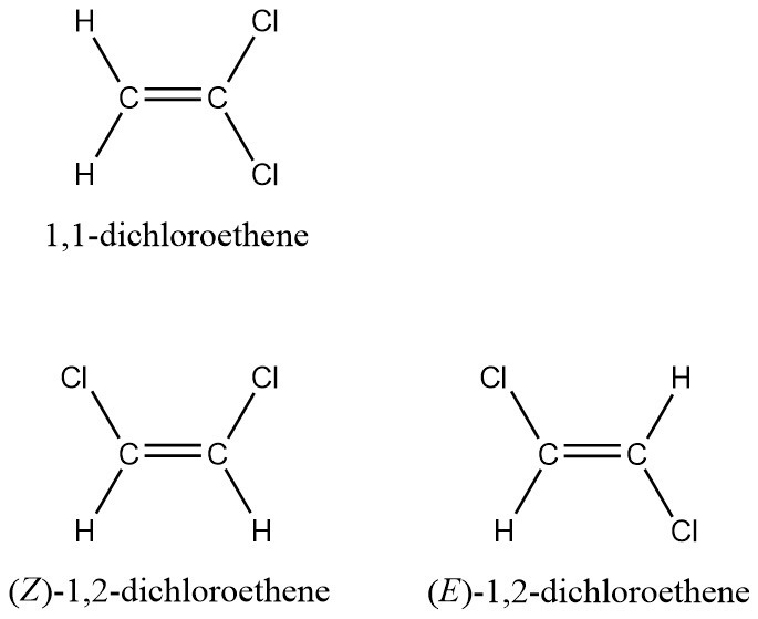 디클로로에텐의 이성질체. C2H2Cl2 이성질체