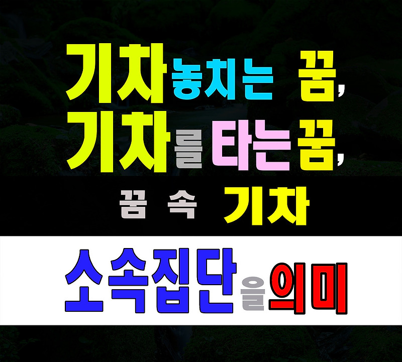 기차놓치는꿈,기차를타는꿈,기차기다리는꿈,기차타고가는꿈은 소속된 집단을 의미합니다.