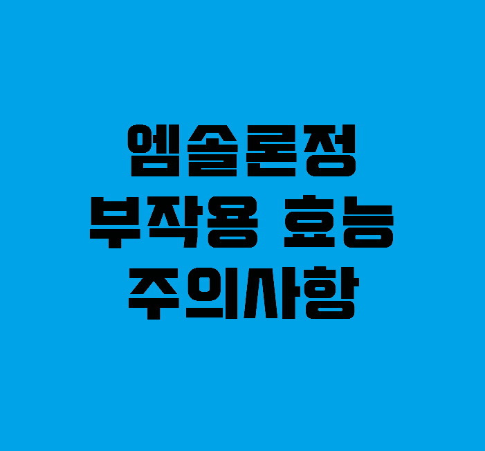 엠솔론정 부작용 효능 총정리