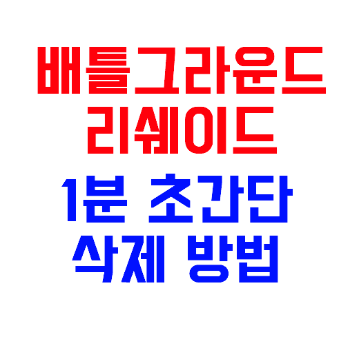 배틀그라운드 리쉐이드 삭제 1분 초간단 방법 - 배그 리쉐이드 삭제 오류